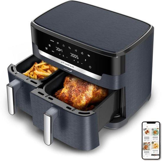 Moulinex Airfryer XXL Heteluchtoven met Dubbele Mand, 11 Liter, Zwart