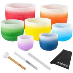 Sela Klangschalen Set SECCU Chakra 432 Hz mit Tuch (Klangschale), Perkussion, Mehrfarbig