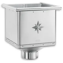 Wasserfangkasten Grömo kubisch, Zink, verschiedene Größen (Ausführung: Ø 120mm. 240mm breit)