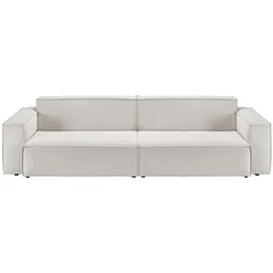 KAWOLA Sofa SAMU 2-Sitzer Feincord silber