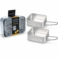 Mojawo 2 Stück Camping Kochtopf Leichtes Aluminium Topf für Gasherde