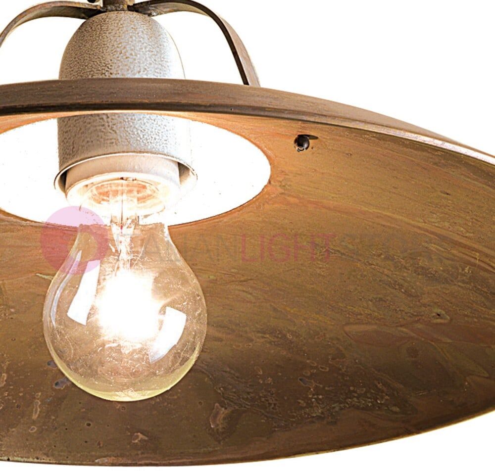 Fonso Plafoniera Lampada Soffitto Piatto Rustico D. 45 Country