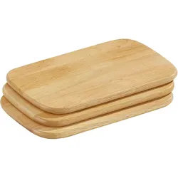 ZASSENHAUS Gummibaum Früstücksbrett 3er Set - natur