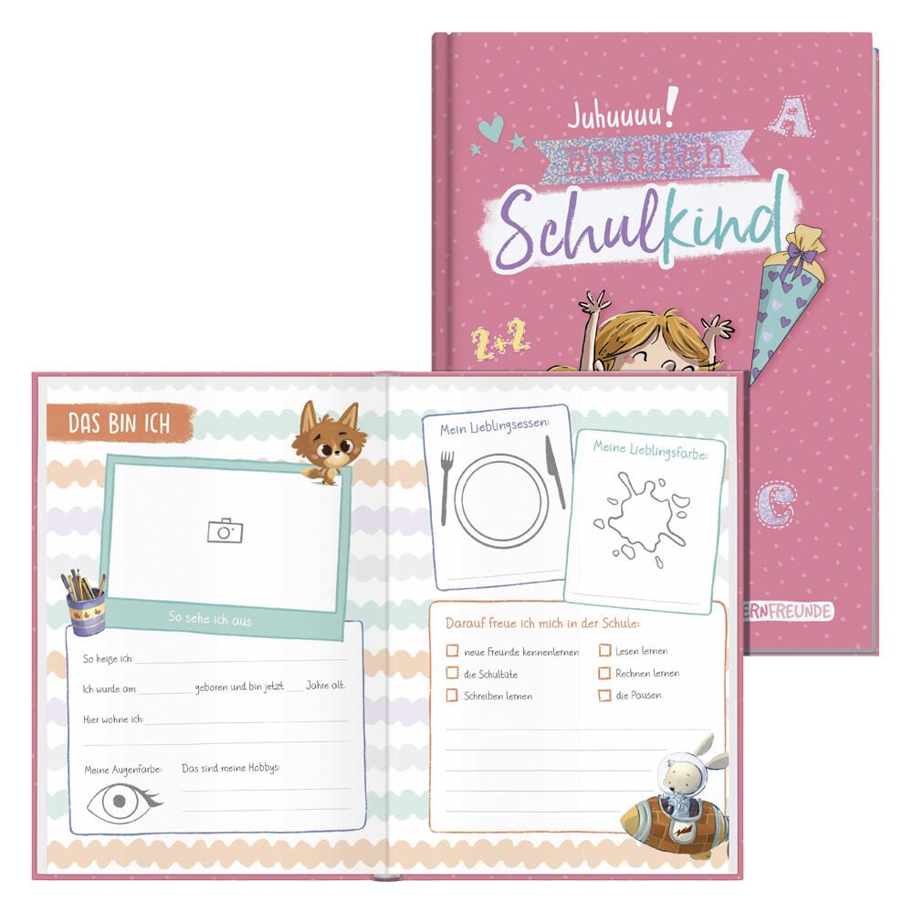 Häfft® Verlag Freundebuch Endlich Schulkind rosa 10139-9