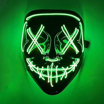 Inspired Living Neon Glow LED Purge Mask Wireless Light Up Halloween Cosplay Mask 2