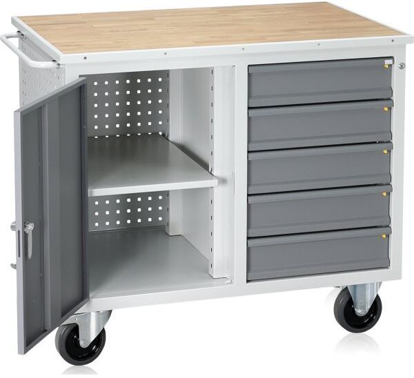 WFI Værkstedsvogn M/5 Skuffer+1 Skab, 100x114x74cm