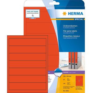 Herma Rückenschilder 5092 Special, rot, 38 x 192mm, selbstklebend, 140 Stück