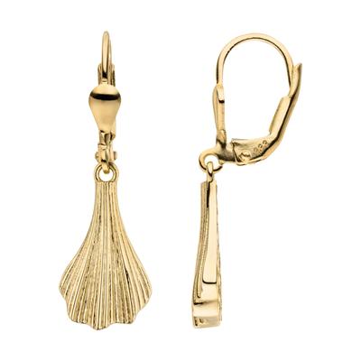 Paar Ohrhänger JOBO "Ohrringe mit Struktur hängend 30 mm", gold (gelbgold 333), Ohrringe, Damen, Gelbgold 333, 8 Karat 333 Gold