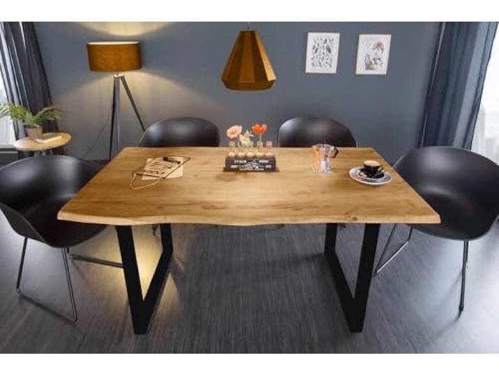 SITHEIM Esstisch Living Edge Massiver Esstisch Akazien 3,5cm Tischplatte mit Baumkante