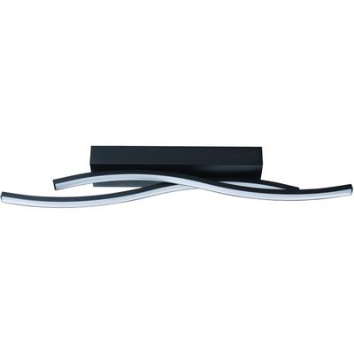 EGLO LED Deckenleuchte "LED Deckenlampe Viloria, geschwungene Deckenlampe, 56,5 cm", schwarz, 1, H: 8,5cm, 1 Stk., Leuchten, aus Stahl, Kunststoff, Deckenlampe, Flurlampe, 3000 K, design, modern, LED Deckenleuchte
