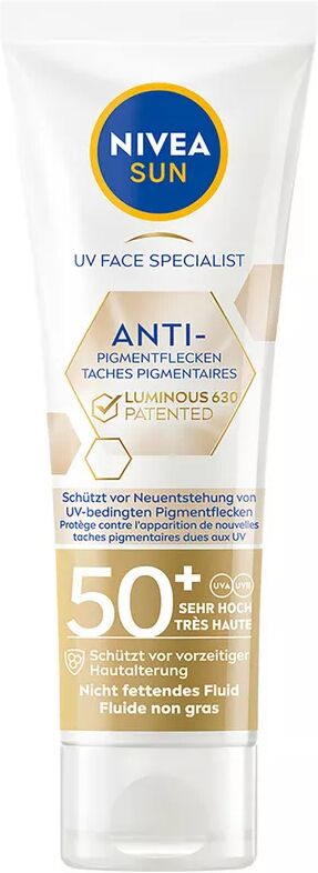 NIVEA SUN - Sun UV Face Luminous Anti-Pigments LSF 50+, 40 ml
