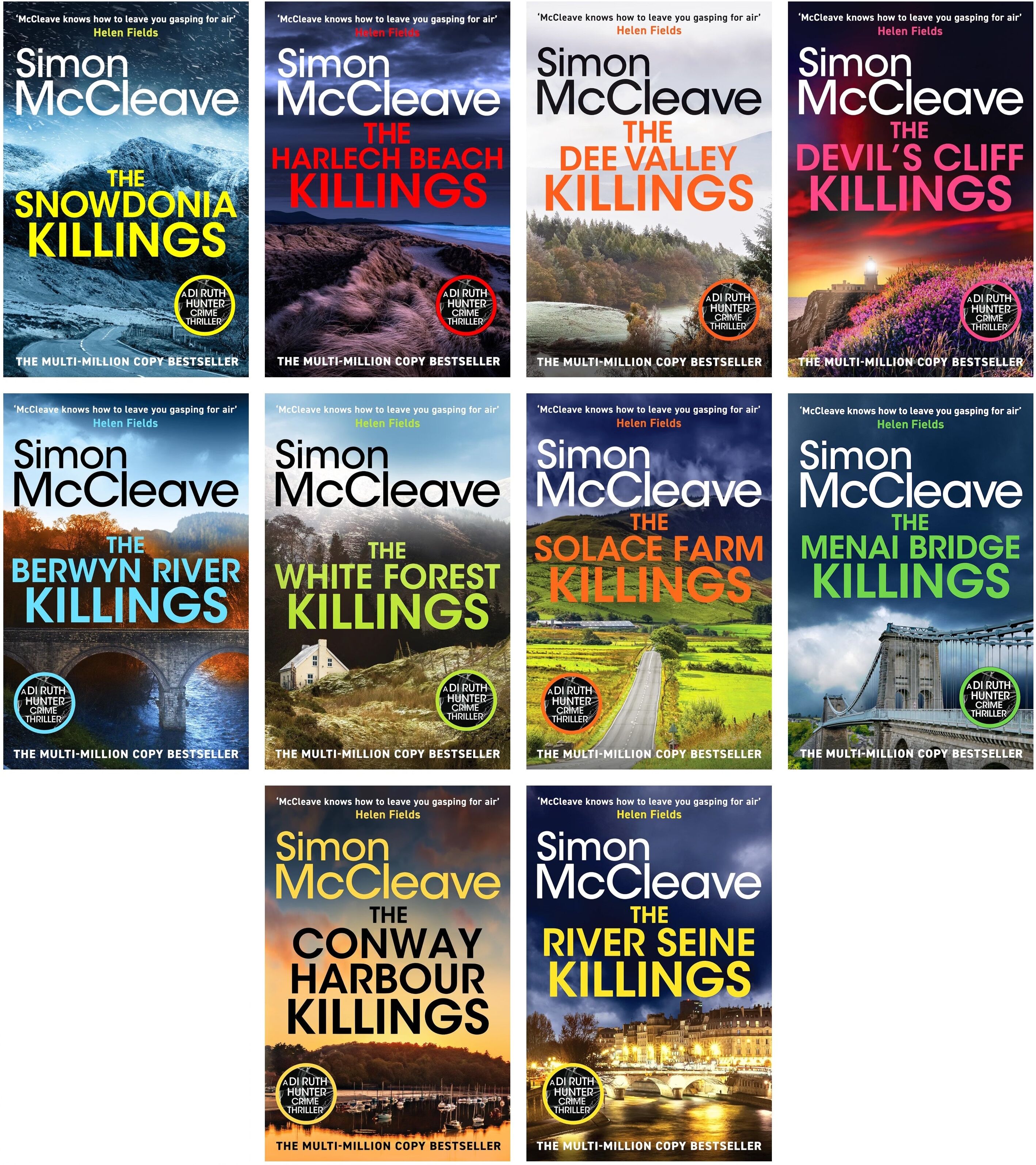 Canelo Crime ltd DI Ruth Hunter Series 1-10 Books Collection Set By Simon McCleave   Crime Thriller Novels