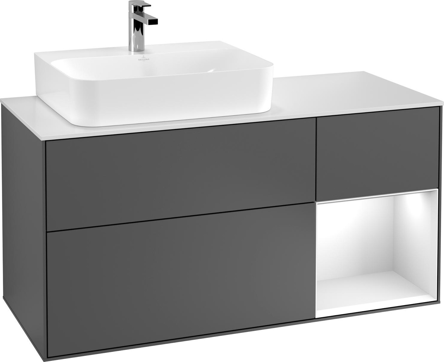 Villeroy & Boch V&B Waschtischunterschrank FINION 1200x603x501 Abdpl wh Reg wh ma/wh ma