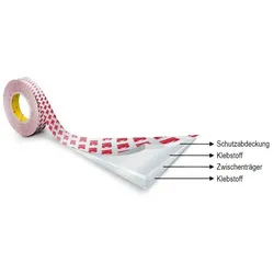 Zubehör für Aluminiumprofile 3M Doppelseitiges Klebeband 9088-200, 15mm / 50m, mit Schaumstoffträger D-930348