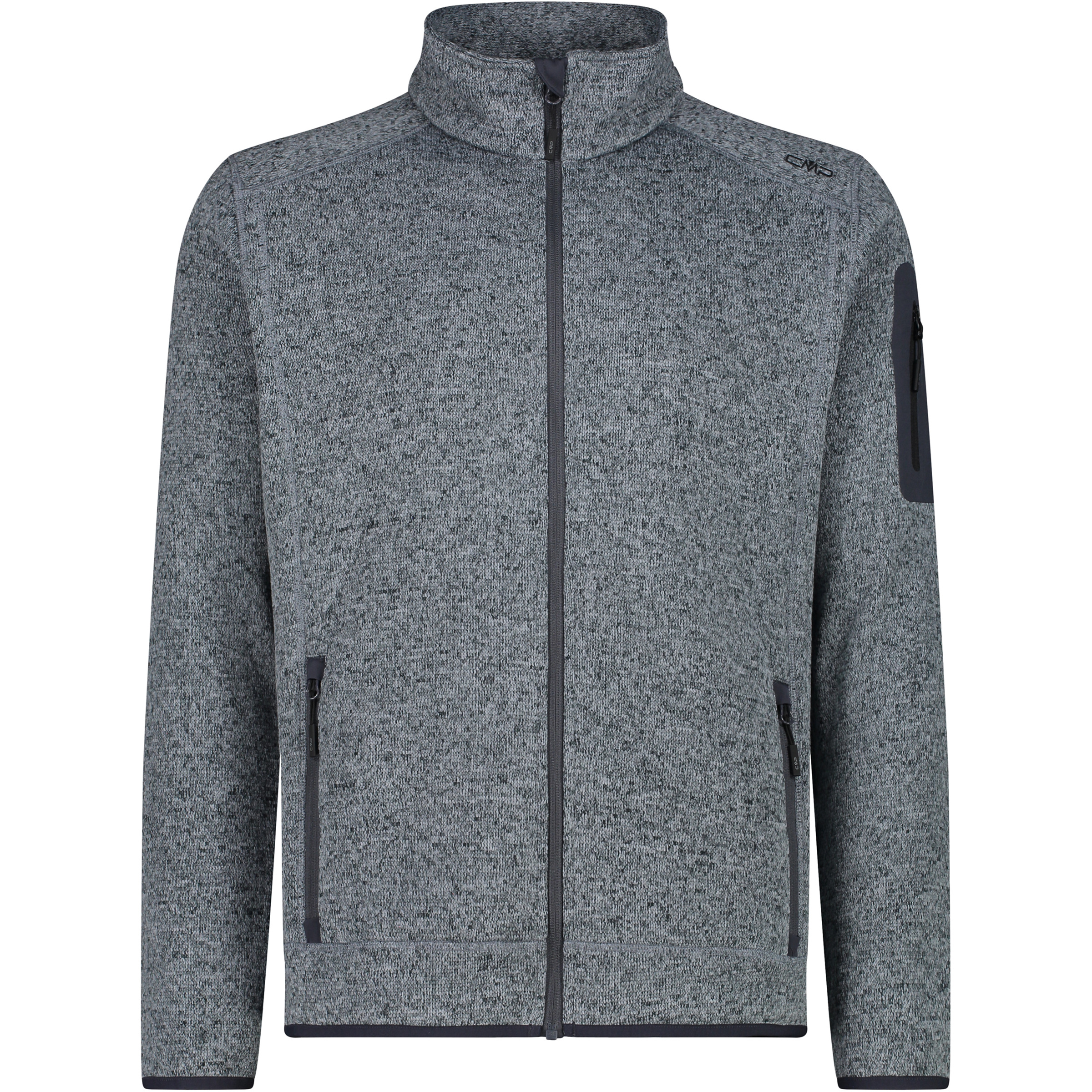 CMP Strick Fleece Herren Fleecejacke grau Größe L Trekking Atmungsaktiv
