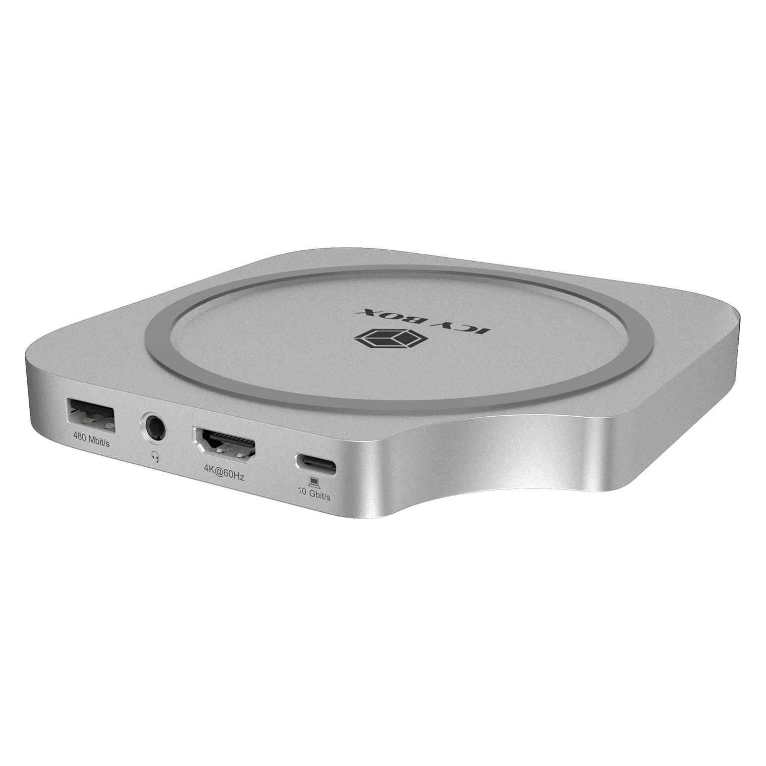 Icy Box Club Dock 100 Mac mini Docking Station mit NVMe (USB-C, 4 Ports) (61208)