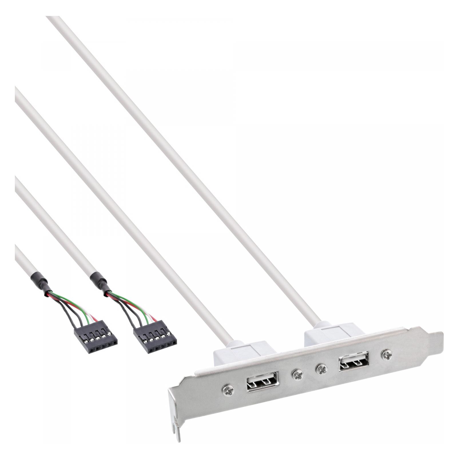 Aquatuning Slotblech USB 2.0, 2x USB Buchse auf 2x 5pol Pfostenverbinde (33390)
