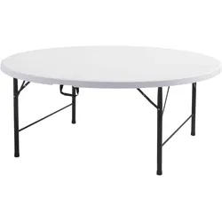 Oviala Business Rekkem Klapptisch rund 180 x 180 x 74cm Weiß