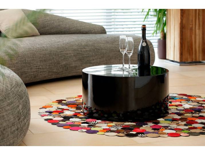 SalesFever Couchtisch Design-Couchtisch Hochglanz weiß, Ø 60 cm, Moderner Wohnzimmertisch aus Holz hochglanz lackiert