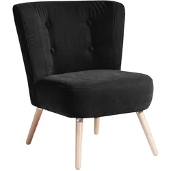 SESSEL Kassi Bezug Veloursstoff Buche natur / schwarz