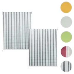 2er-Set Rollo HWC-D52, Fensterrollo Seitenzugrollo Jalousie, 120x230cm Sonnenschutz blickdicht ~ grau/weiß