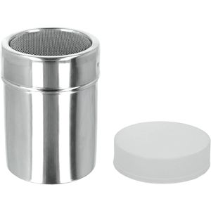 Metaltex Zuckerstreuer Inox, mit Netz und Deckel, für Puderzucker, aus Edelstahl, 250 ml