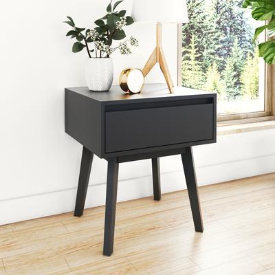 Max & Lily Scandinavian 1-drawer Solid Wood Nightstand