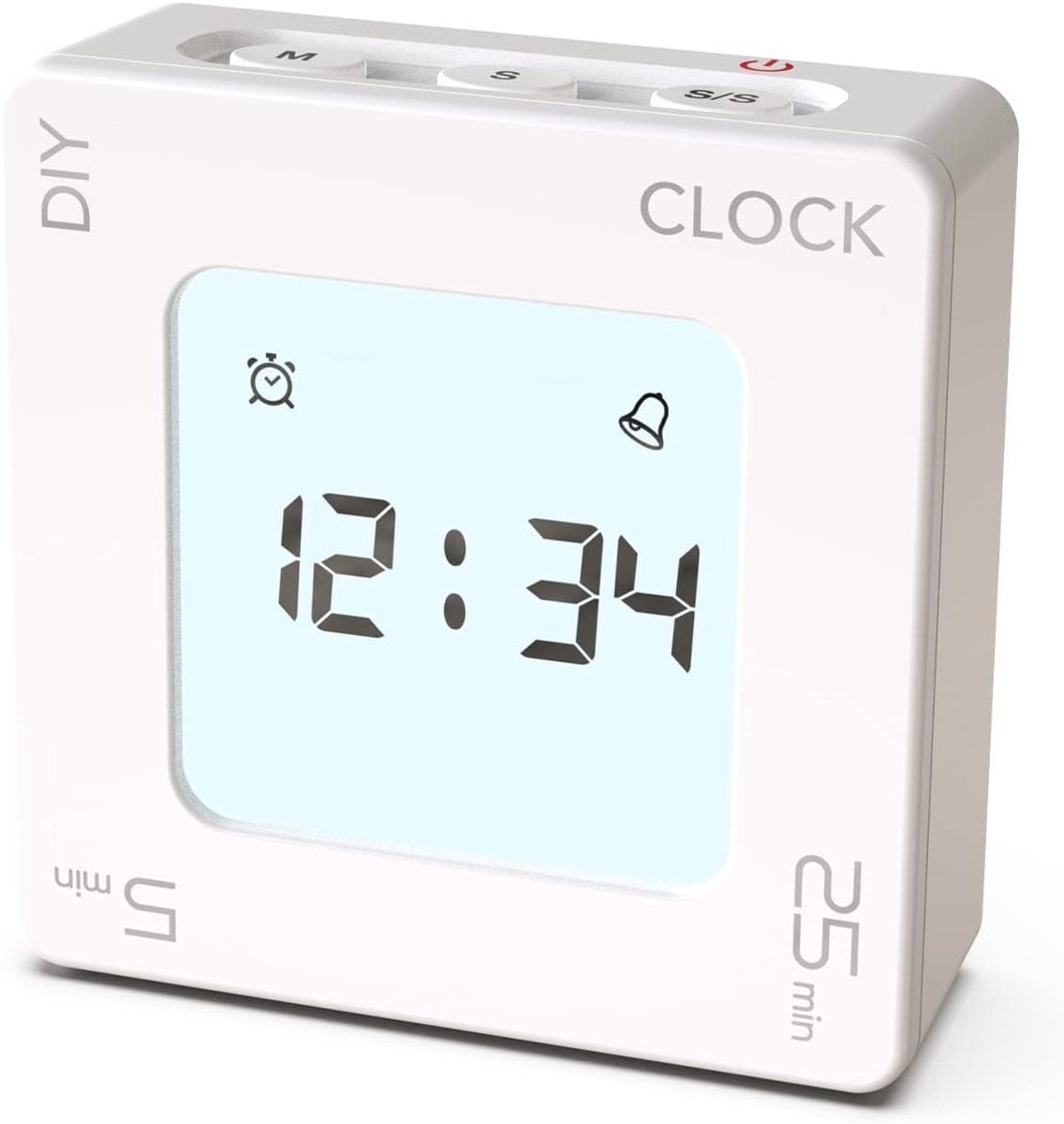 Digitale Turn Timer met Klok, Wit