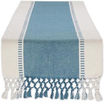"DII Striped Fringe Ribbed Table Runner 13x72"""