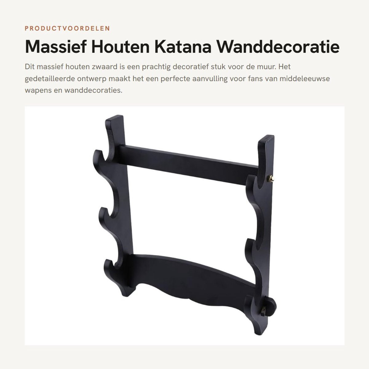 Dailygoods Katana Zwaard Wandmontage - Schokbestendige Zwaardhouder voor Muurweergave - 34,7 x 28,8 cm