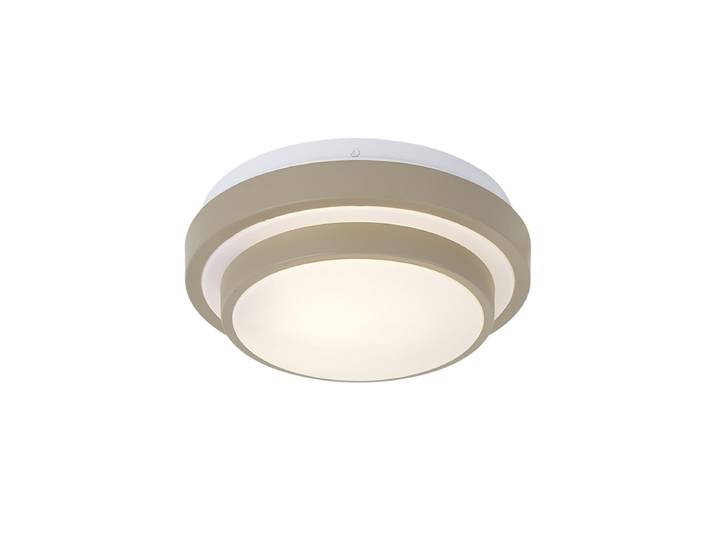 Plafonnier moderne taupe avec blanc 25cm IP44 - Walden