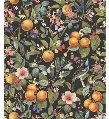 RoomMates Green Citrus Peel and Stick Wallpaper