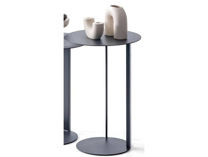 Xlmoebel Beistelltisch Moderner Tisch mit runder Metallplatte und schwarzem Gestell (Einzeltisch, 1-St., 1x Beistelltisch), Made in Europa