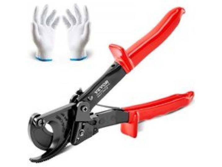 VEVOR Coupe-câble à Cliquet 250 mm Coupeur de Câbles et Fils Cuivre Alu 240 mm² Poignées Confortables Levier à Dégagement Rapide Facile à Utiliser Lame en Acier à Ressort au Silicium-manganèse 50 HRC