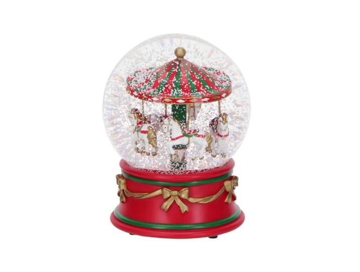 Boule de Noël enneigée 12 x 12 cm, 15,8 cm de hauteur