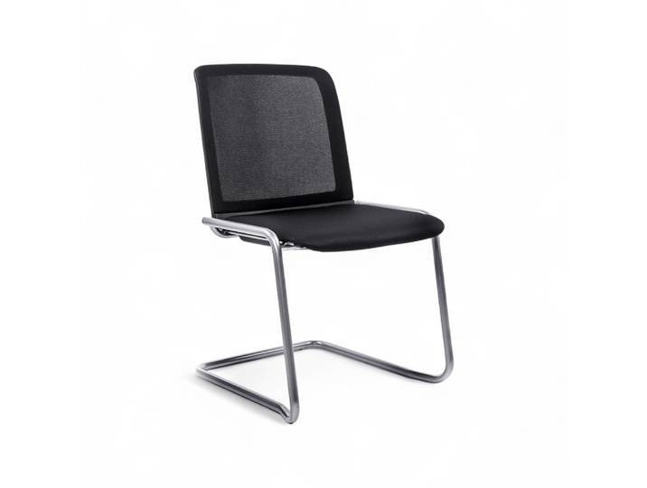 Freischwinger Haworth Lively Comforto 2950 Schwarz/Verchromt ohne Armlehnen, Freischwinger-Gestell, Neu - Perfekt für Besucher und Gäste