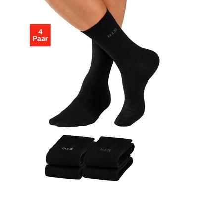 Socken H.I.S "Herren Basic Comfort Socken", Herren, Gr. 47-48, schwarz (4x schwarz), Baumwolle, Elasthan (LYCRA), Polyamid, unifarben, elastisch, Socken Socken, mit druckfreiem Bündchen, Topseller