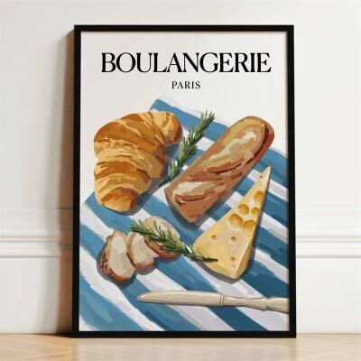 Inspire Essentials French Kitchen Wall Art Canvas Lemon Wine Poster For Dining And Home Decor 6