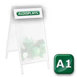 Kundenstopper DIN A1 PREMIUM Zubehör 2-seitiger Digitaldruck Topperblende