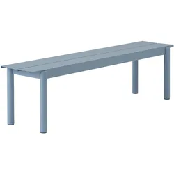 Muuto Linear Steel Gartenbank, 170 cm, pale blue