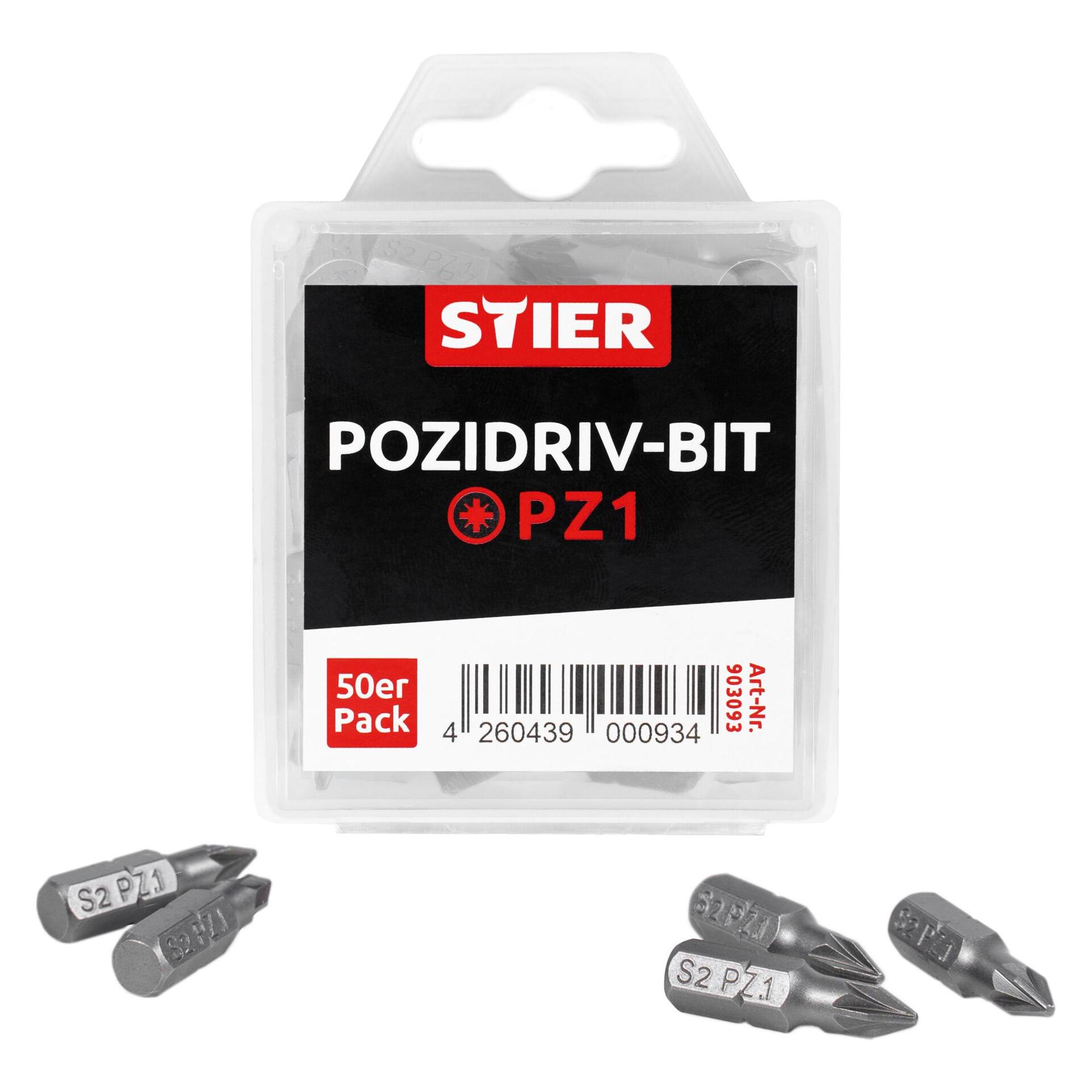 Stier Pozidriv-Bit-Grosspackung PZ1 (Kreuz Phillips PH) (87836499)