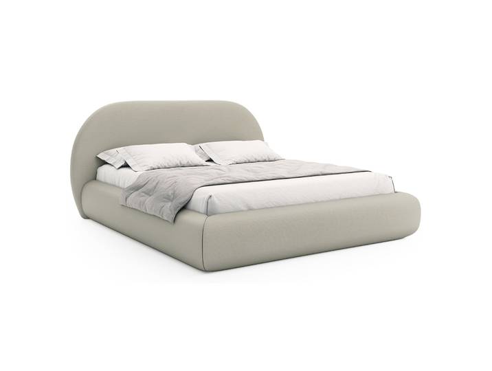 Polsterbett 160x200 cm Buvio hellbeige Chenille