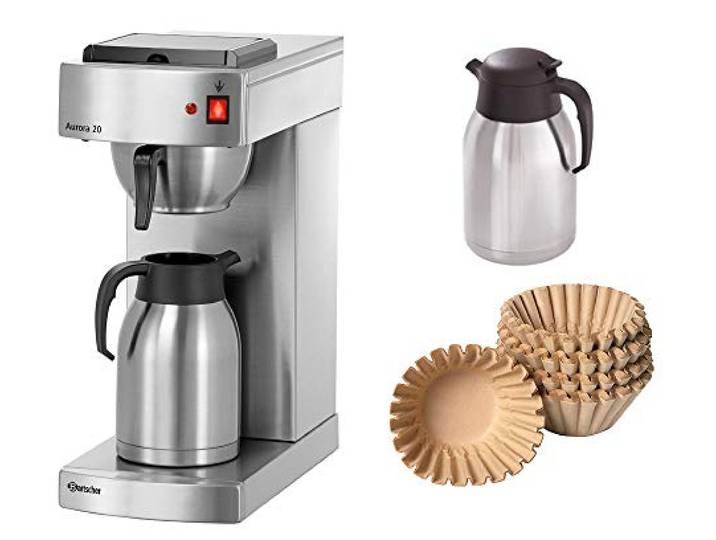 Bartscher Kaffeemaschine Aurora 20 + 250 Korbfilter + 2. Isolierkanne