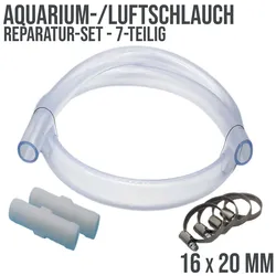 Schlauch Reparatur Set PVC Luft- / Auariumschlauch transparent Verlängerung 16 x...