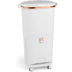 Helloshop26 - Küchenabfalleimer 43 x 29 x 74,5 cm ergonomische Abfalltrennung 4 Rollen weißes PP-Design 20_0017591