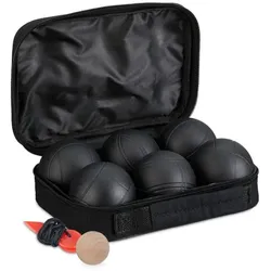 Relaxdays 6 Boule Kugeln im Set Schwarz
