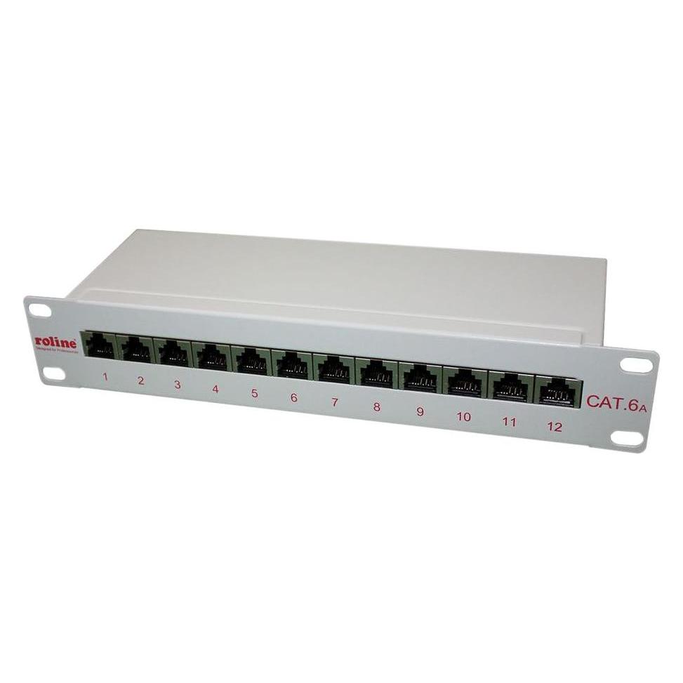 Roline 10"-Patchpanel 12 Ports, Kat.6A (Class EA), geschirmt (26.11.0316)