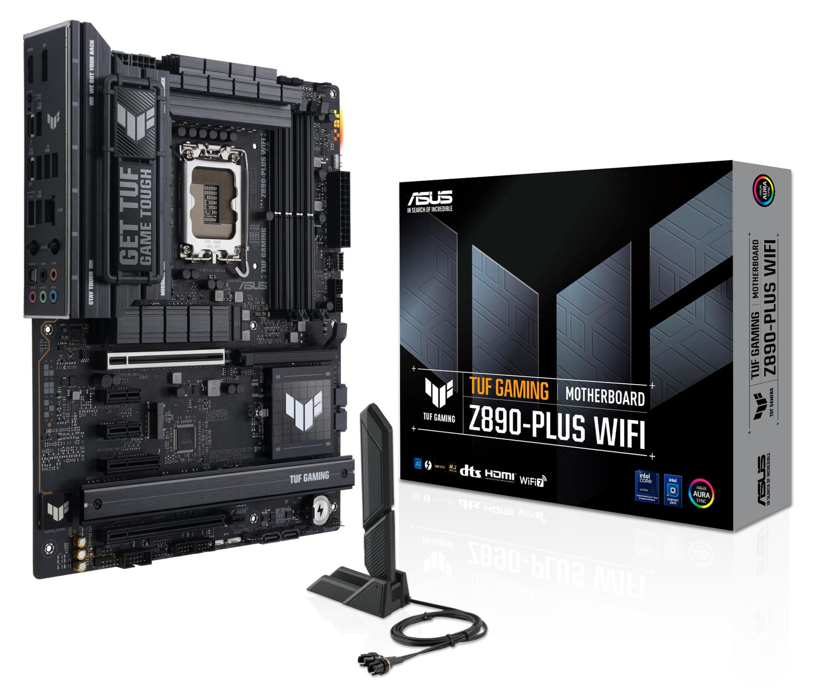 ASUS TUF GAMING Z890-PLUS WIFI Motherboard met DDR5 en geïntegreerde WiFi, ATX