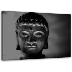BILD AUF LEINWAND Buddha Kopf Feng Shui 120x80cm