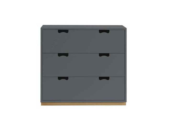 Asplund Snö A3 Kommode Storm grey, Eichensockel